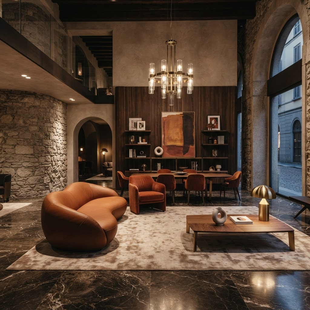Modern furniture showroom in Milan